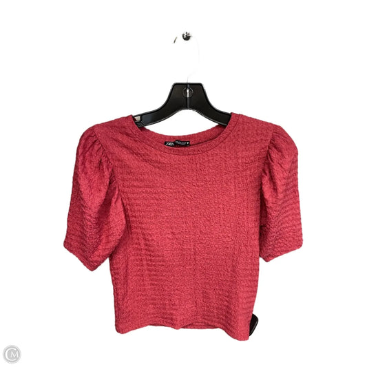 Top Short Sleeve By Zara In Pink, Size: S