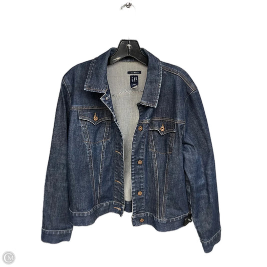 Jacket Denim By Gap In Blue Denim, Size: Xl