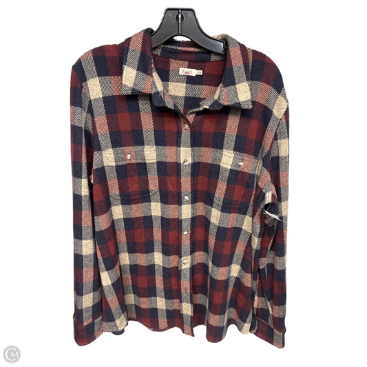 Jacket Shirt By Faherty In Plaid Pattern, Size: Xl