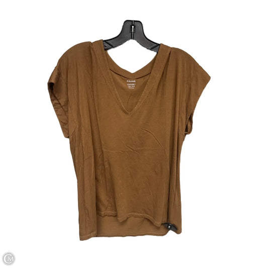 Top Sleeveless By Frame In Brown, Size: L
