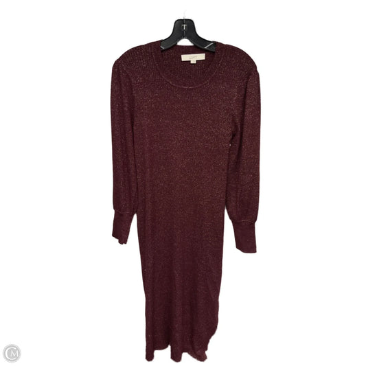 Dress Sweater By Loft In Red, Size: L