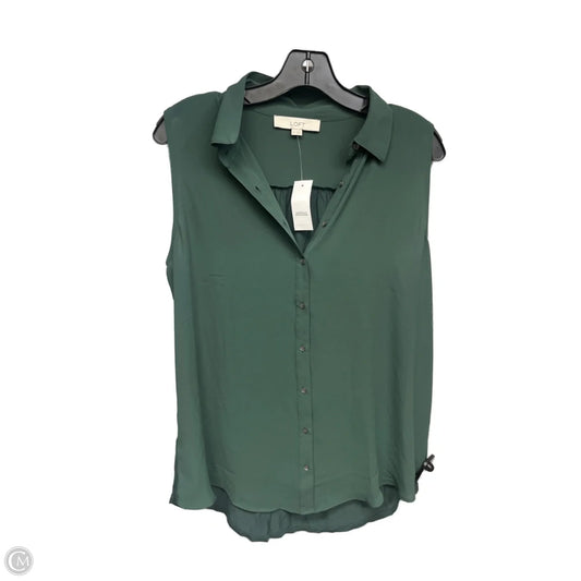 Top Sleeveless By Loft In Green, Size: M