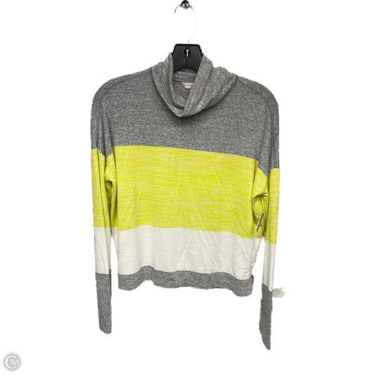 Top Long Sleeve By Banana Republic In Grey & Yellow, Size: Xs