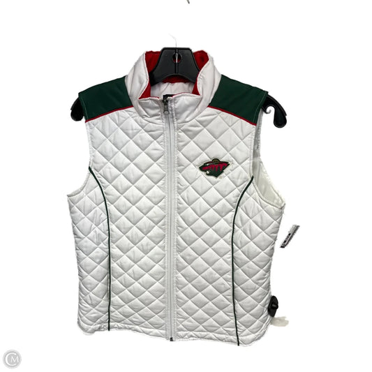 Vest Puffer & Quilted By Nhl In Green & White, Size: M