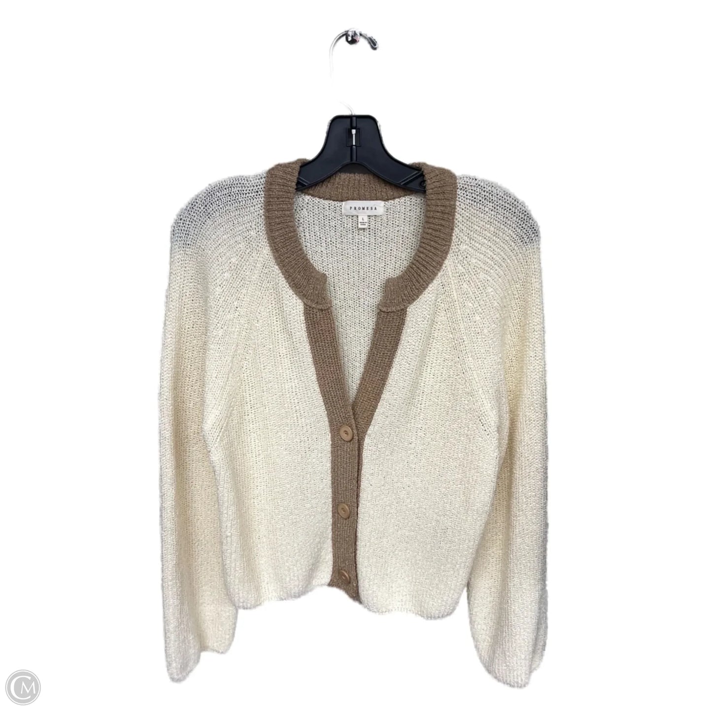 Cardigan By Promesa In Cream, Size: L