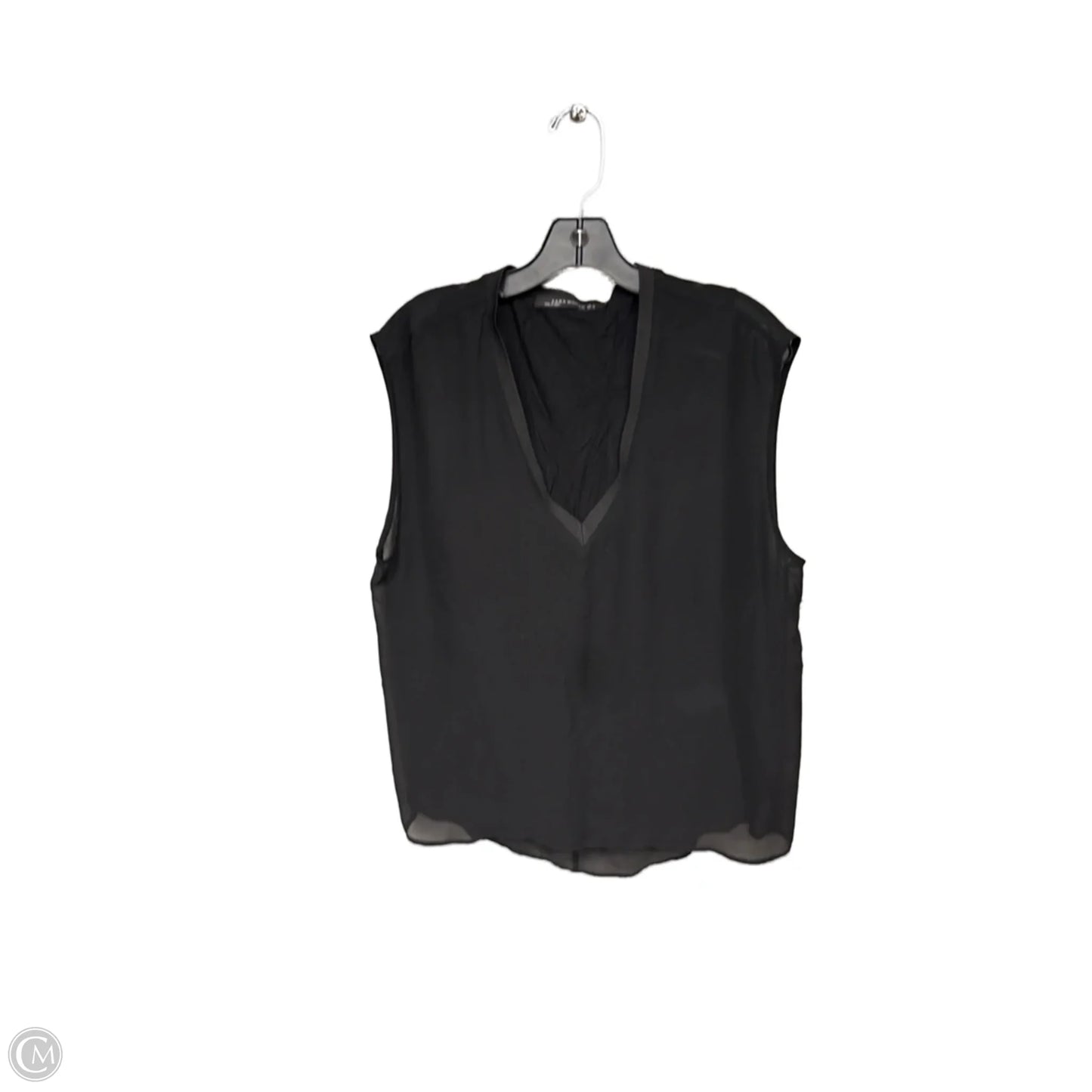 Top Sleeveless By Zara In Black, Size: L