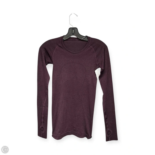 Athletic Top Long Sleeve Crewneck By Lululemon In Purple, Size: 2