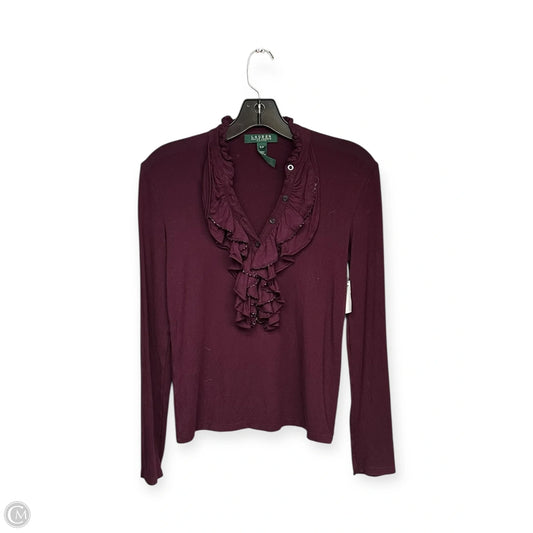 Top Long Sleeve By Lauren By Ralph Lauren In Purple, Size: Xsp