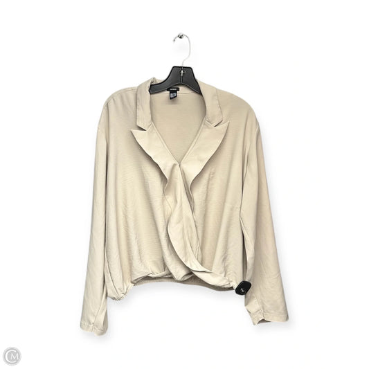 Top Long Sleeve By Express In Cream, Size: Xl