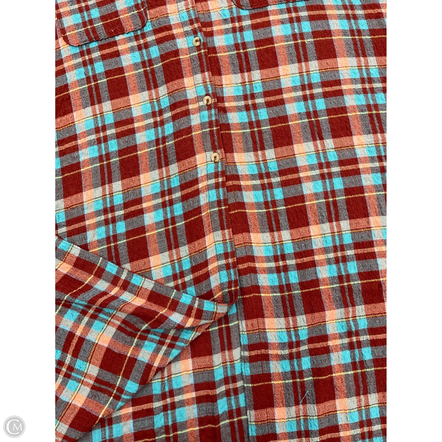 Top Long Sleeve By Pilcro In Plaid Pattern, Size: 1x