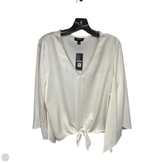 Top Long Sleeve By Msk In White, Size: L