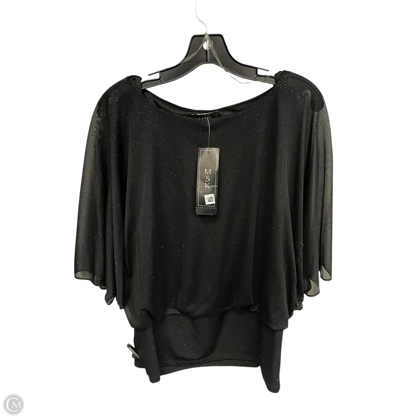 Top Short Sleeve By Msk In Black, Size: L