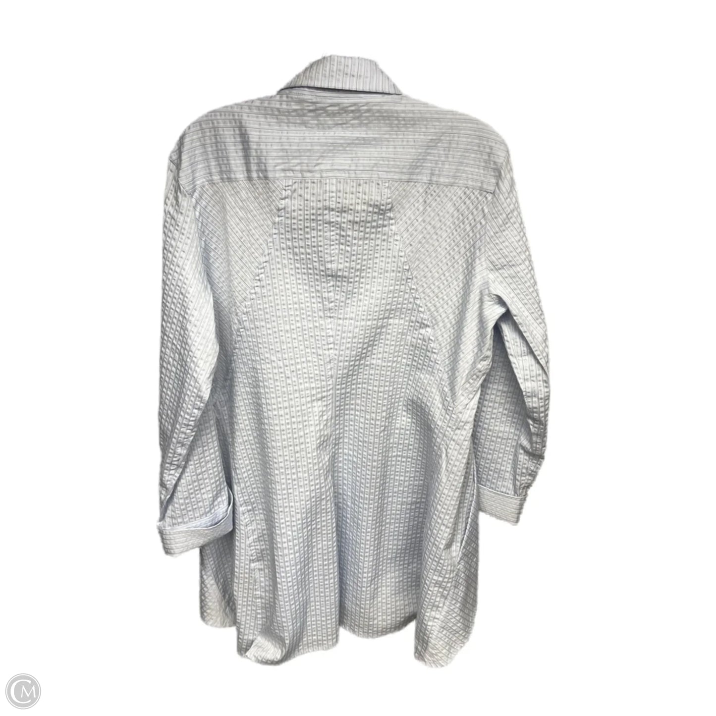 Tunic Long Sleeve By Donna Karan In Blue, Size: L