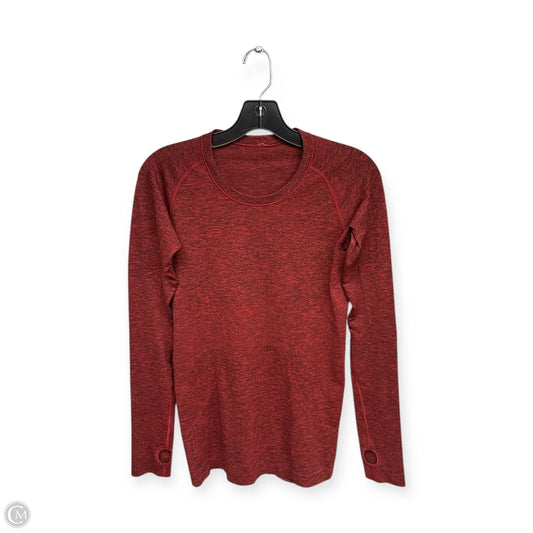 Athletic Top Long Sleeve Crewneck By Lululemon In Red, Size: 6