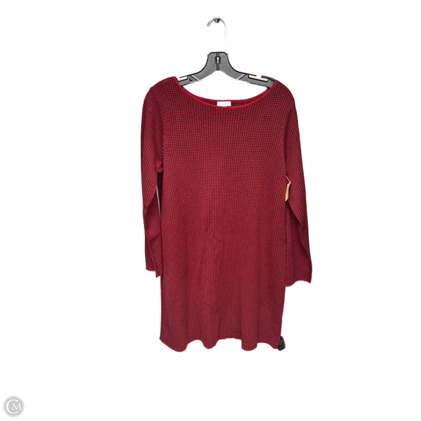 Dress Casual Midi By J. Jill In Black & Red, Size: M