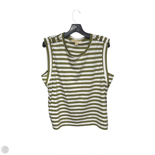 Top Sleeveless By Michael By Michael Kors In Green & White, Size: Xl