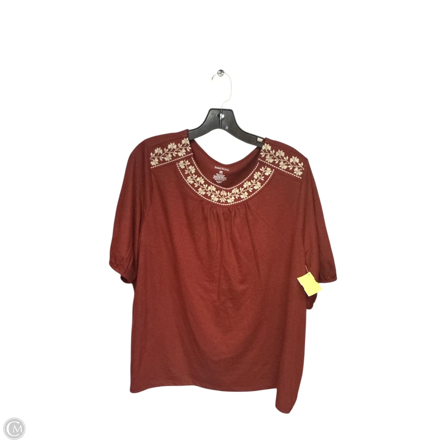 Top Short Sleeve By Croft And Barrow In Red, Size: 2x