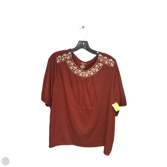 Top Short Sleeve By Croft And Barrow In Red, Size: 2x