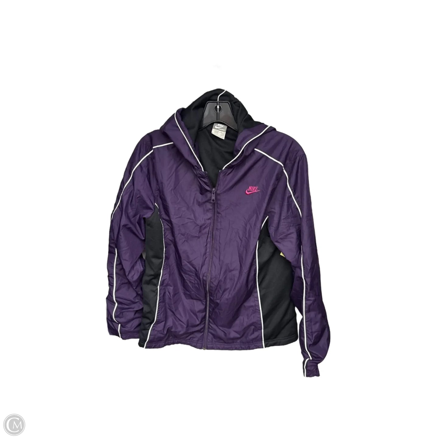 Athletic Jacket By Nike Apparel In Purple, Size: L