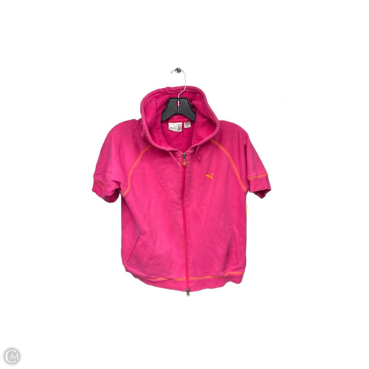 Athletic Sweatshirt Hoodie By Puma In Pink, Size: M