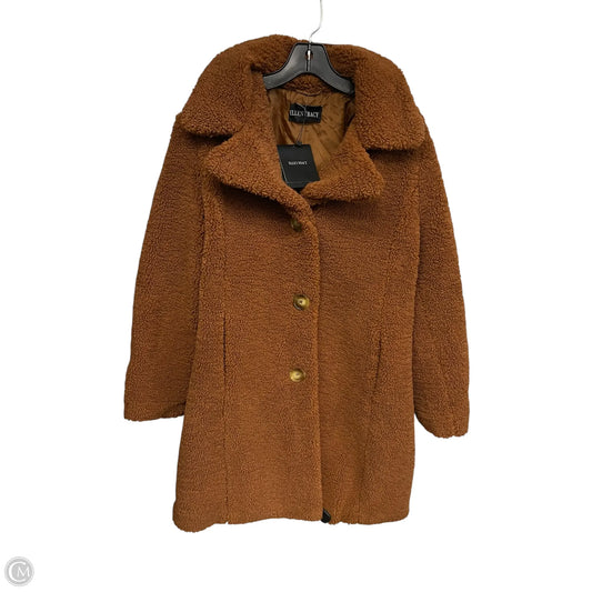 Coat Faux Fur & Sherpa By Ellen Tracy In Brown, Size: L