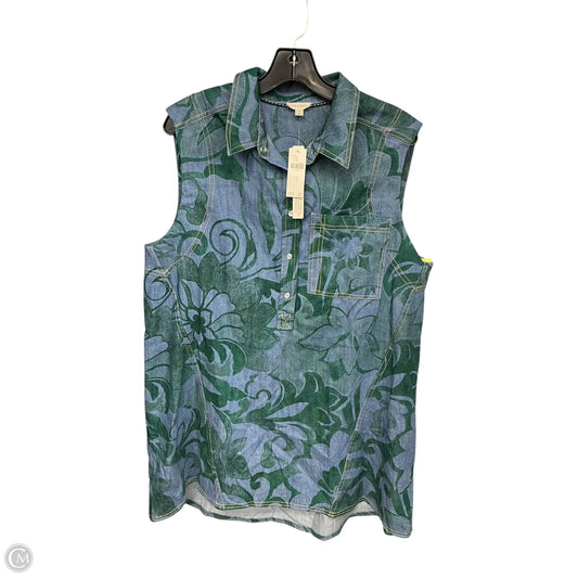 Dress Casual Midi By Pilcro In Blue & Green, Size: M