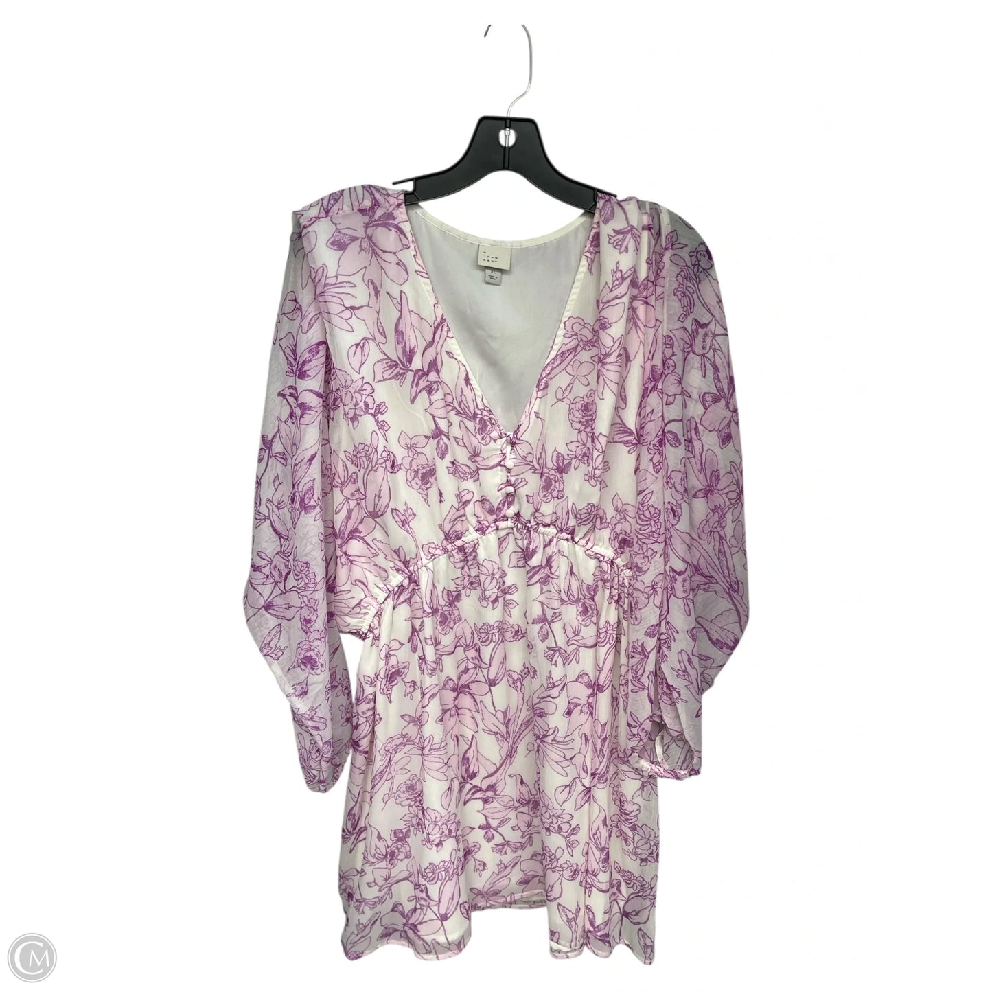 Dress Casual Midi By A New Day In Purple & White, Size: Xl
