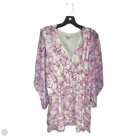 Dress Casual Midi By A New Day In Purple & White, Size: Xl
