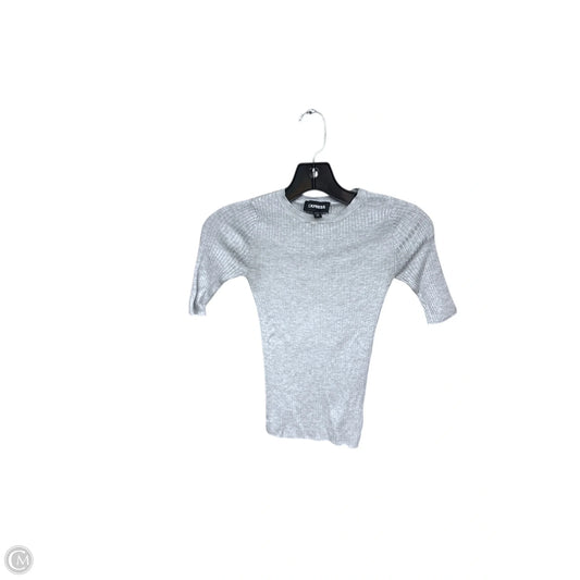 Top Short Sleeve By Express In Grey, Size: Xxs