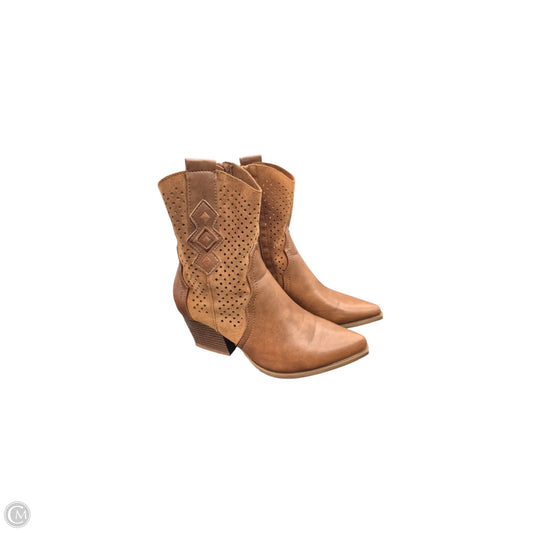 Boots Ankle Heels By Clothes Mentor In Brown, Size: 6