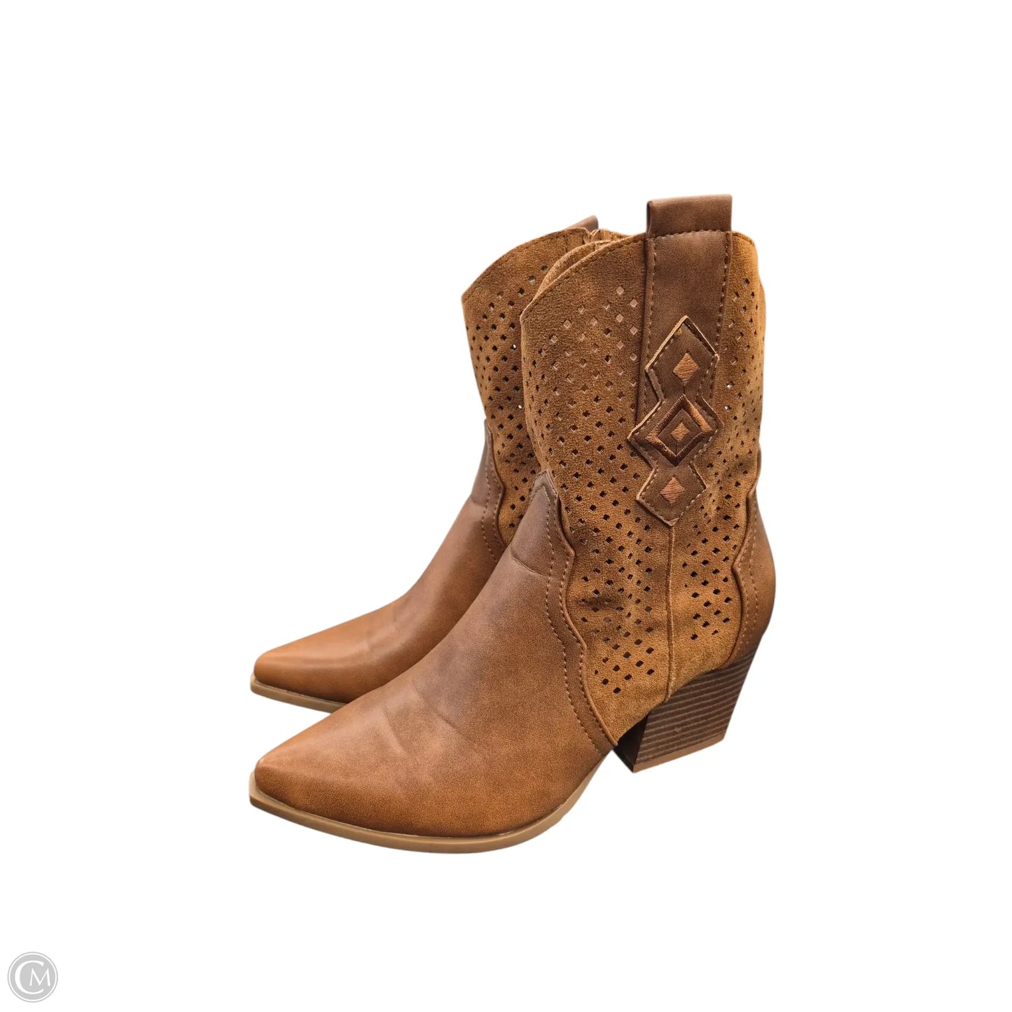 Boots Ankle Heels By Clothes Mentor In Brown, Size: 6