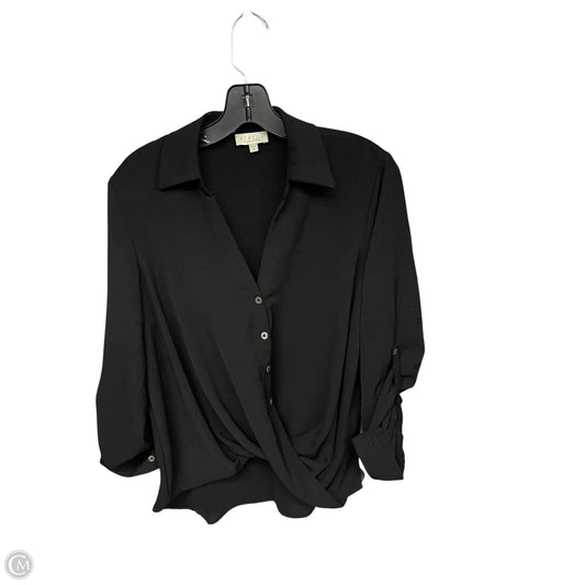 Top Long Sleeve By Chenault In Black, Size: M