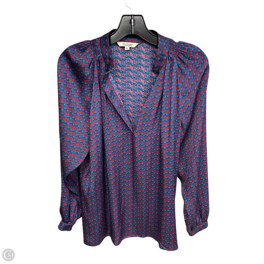 Top Long Sleeve By Tucker In Blue & Red, Size: M