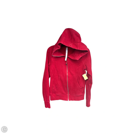 Athletic Sweatshirt Hoodie By Lululemon In Red, Size: 6