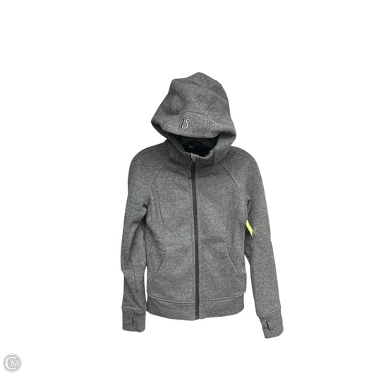 Athletic Sweatshirt Hoodie By Lululemon In Grey, Size: 4