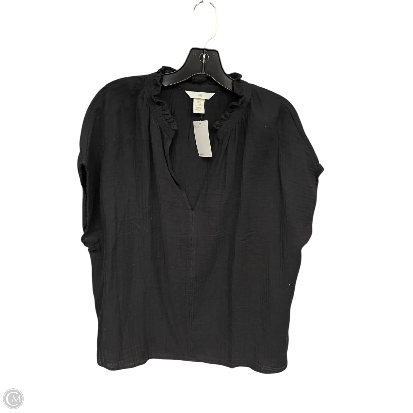 Top Short Sleeve By H&m In Black, Size: Xl