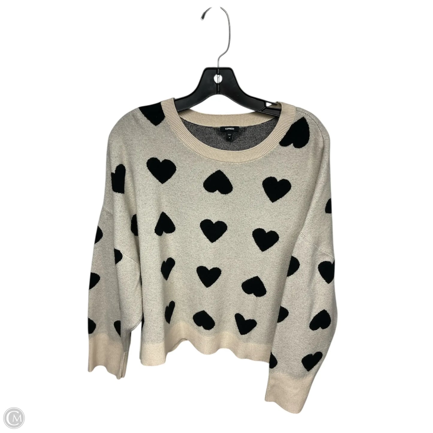 Sweater By Express In Black & Cream, Size: M