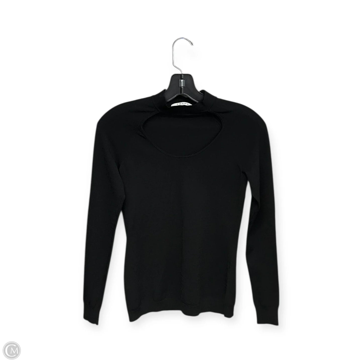 Top Long Sleeve By Frame In Black, Size: S