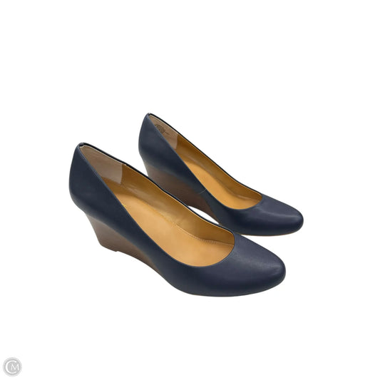 Shoes Heels Wedge By Nine West In Blue, Size: 10