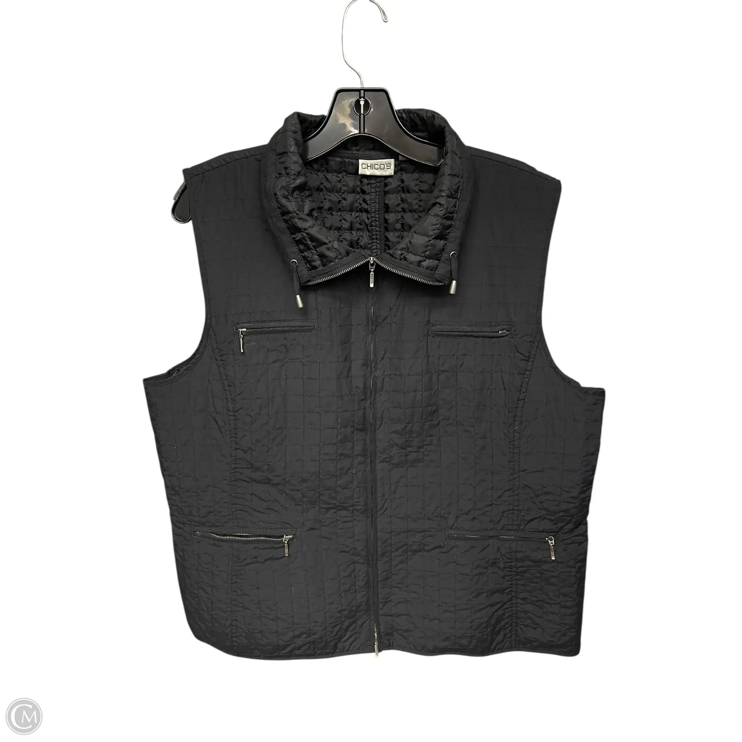Vest Puffer & Quilted By Chicos In Black, Size: Xl