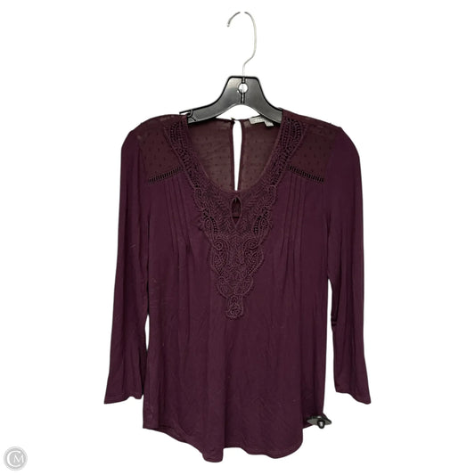 Top Long Sleeve By Daniel Rainn In Purple, Size: Xs