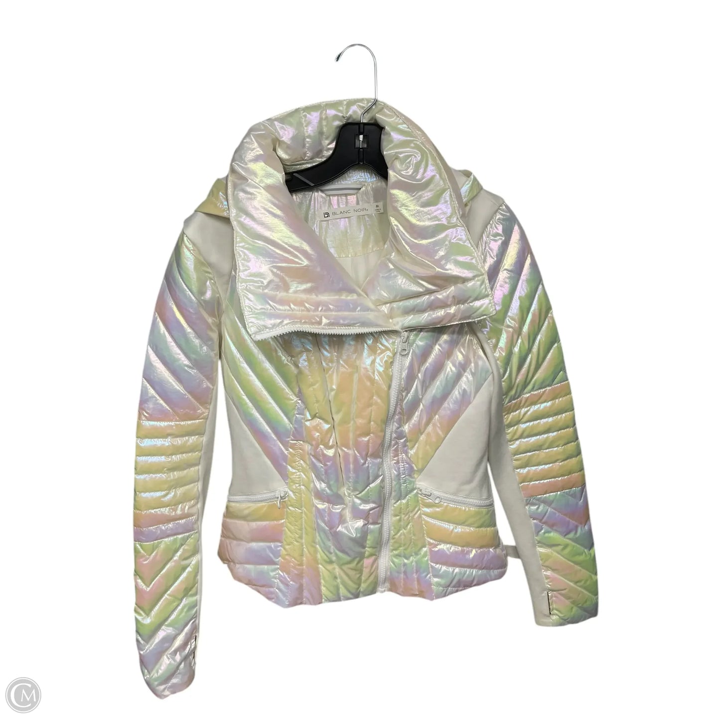 Jacket Puffer & Quilted By Blank Noir In Ivory, Size: M