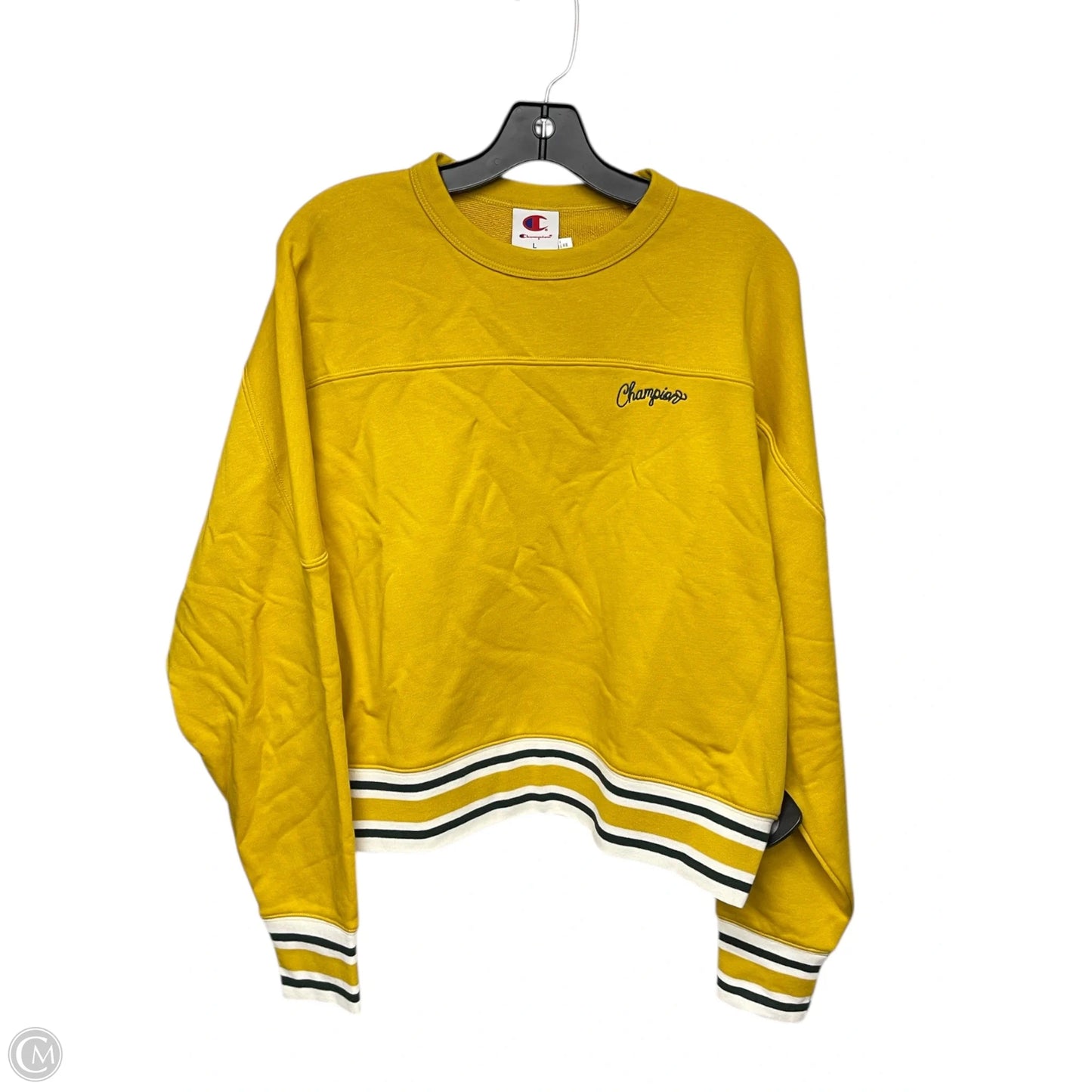 Athletic Sweatshirt Crewneck By Champion In Yellow, Size: L