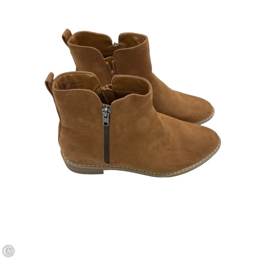 Boots Ankle Heels By Universal Thread In Brown, Size: 9.5
