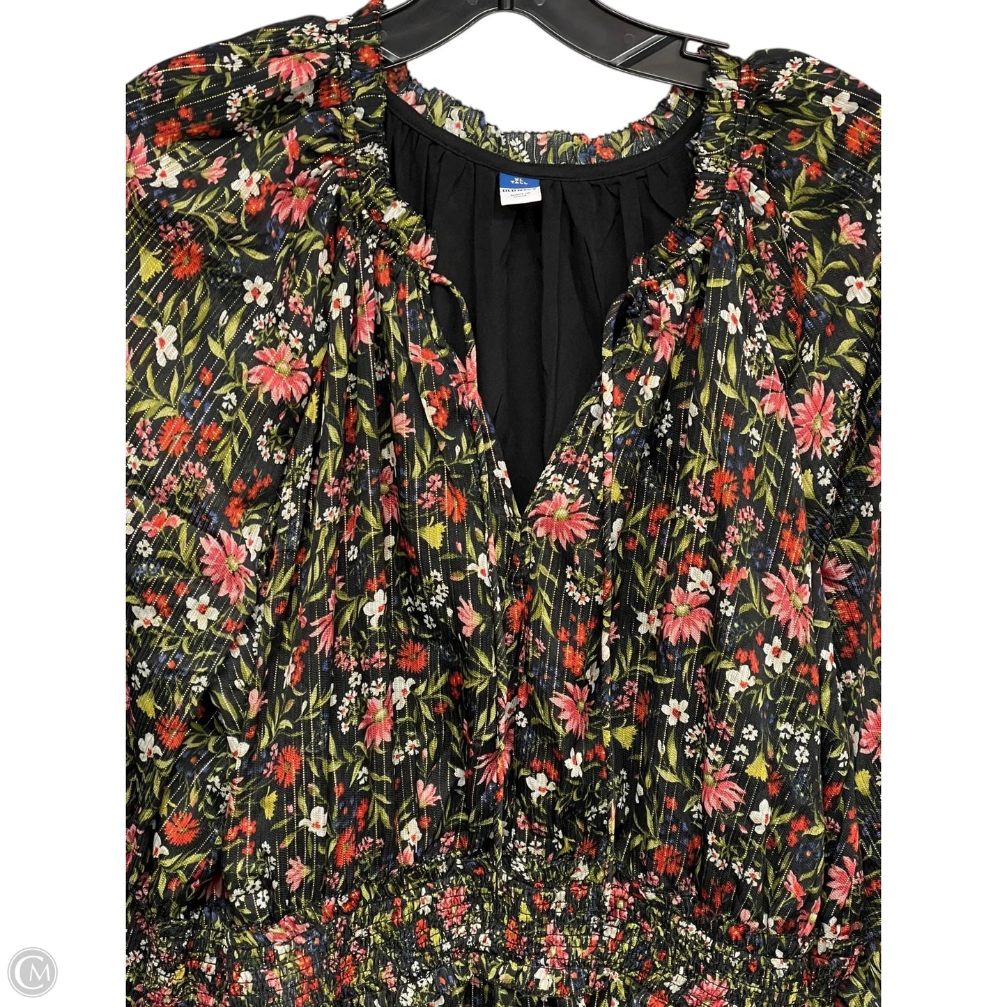 Dress Casual Maxi By Old Navy In Black & Green, Size: Xxl