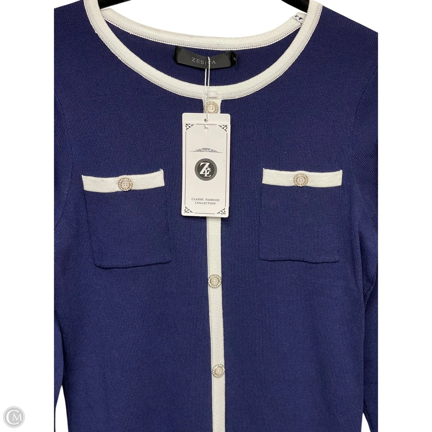 Dress Work By Zesica In Blue & White, Size: S