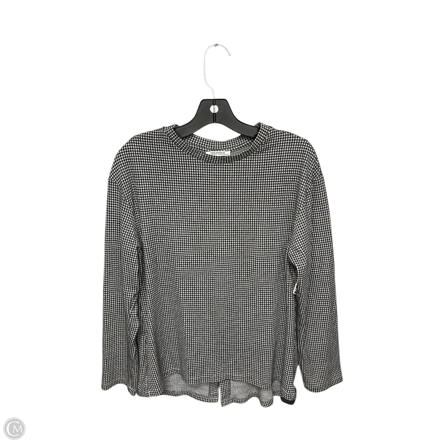 Top Long Sleeve By Zara In Black & White, Size: M