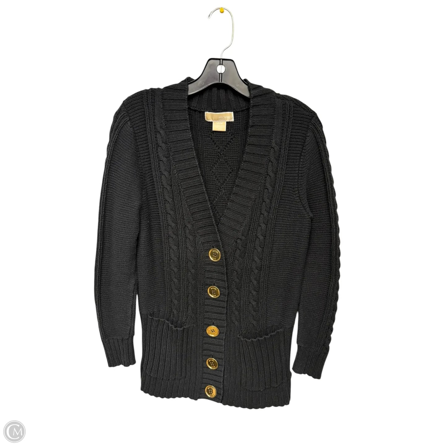 Cardigan Designer By Michael Kors Collection In Black, Size: M