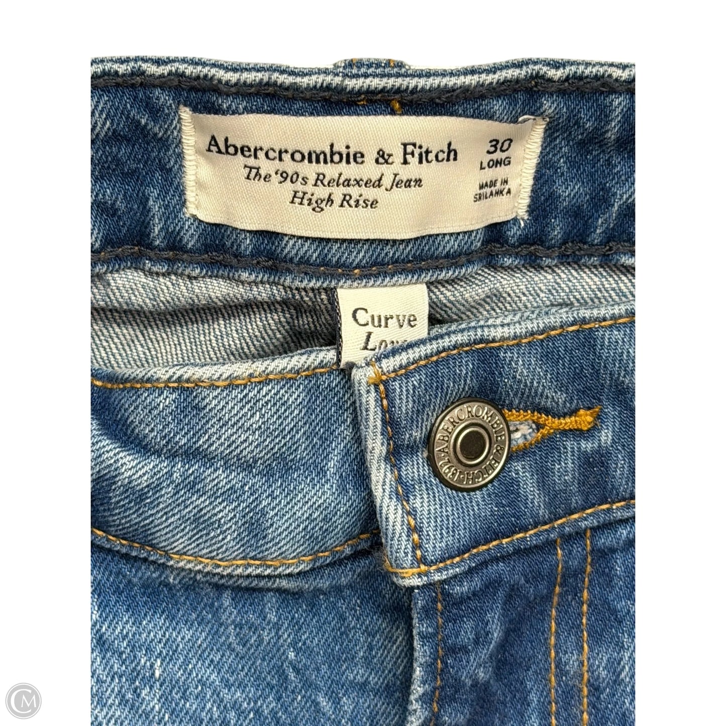 Jeans Straight By Abercrombie And Fitch In Blue Denim, Size: 30