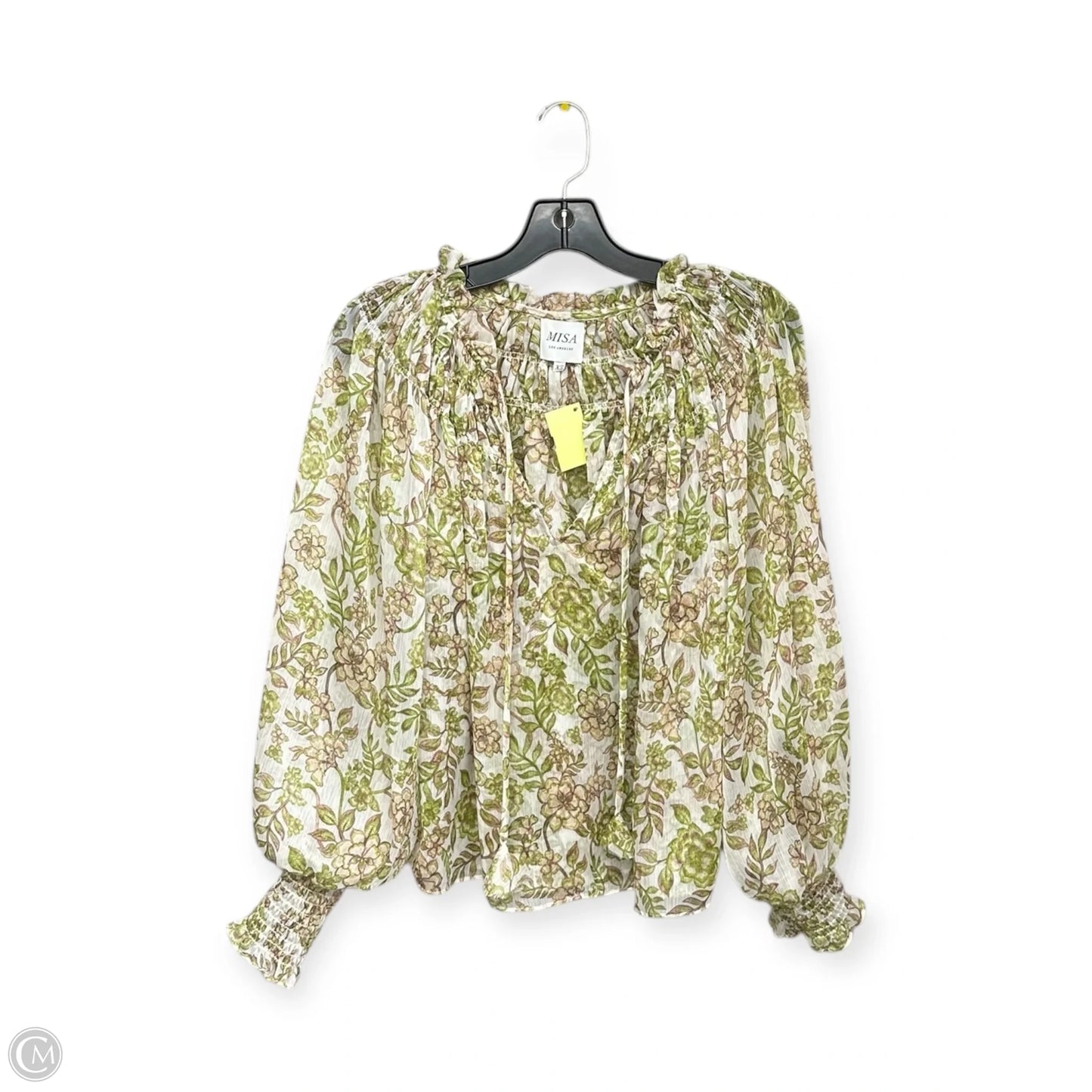Top Long Sleeve Designer By Misa In Green, Size: Xs